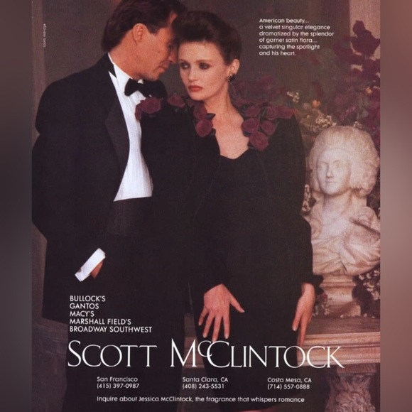 VTG 1980’s Scott McClintock Black Column Dress Cream Lace Open Back  Bodice Sz 4 - Picture 14 of 16